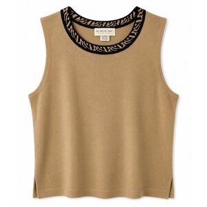 Brownstone‎ Studio New York Womens Tan Sleeveless Knit Sweater Shell Size 18
